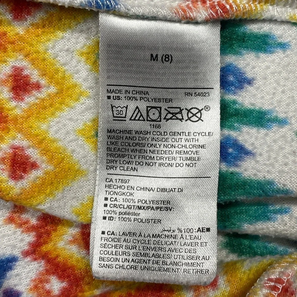 Old Navy One Piece Pajamas Unisex Kids M 8 White Rainbow Fair Isle Holiday Zip